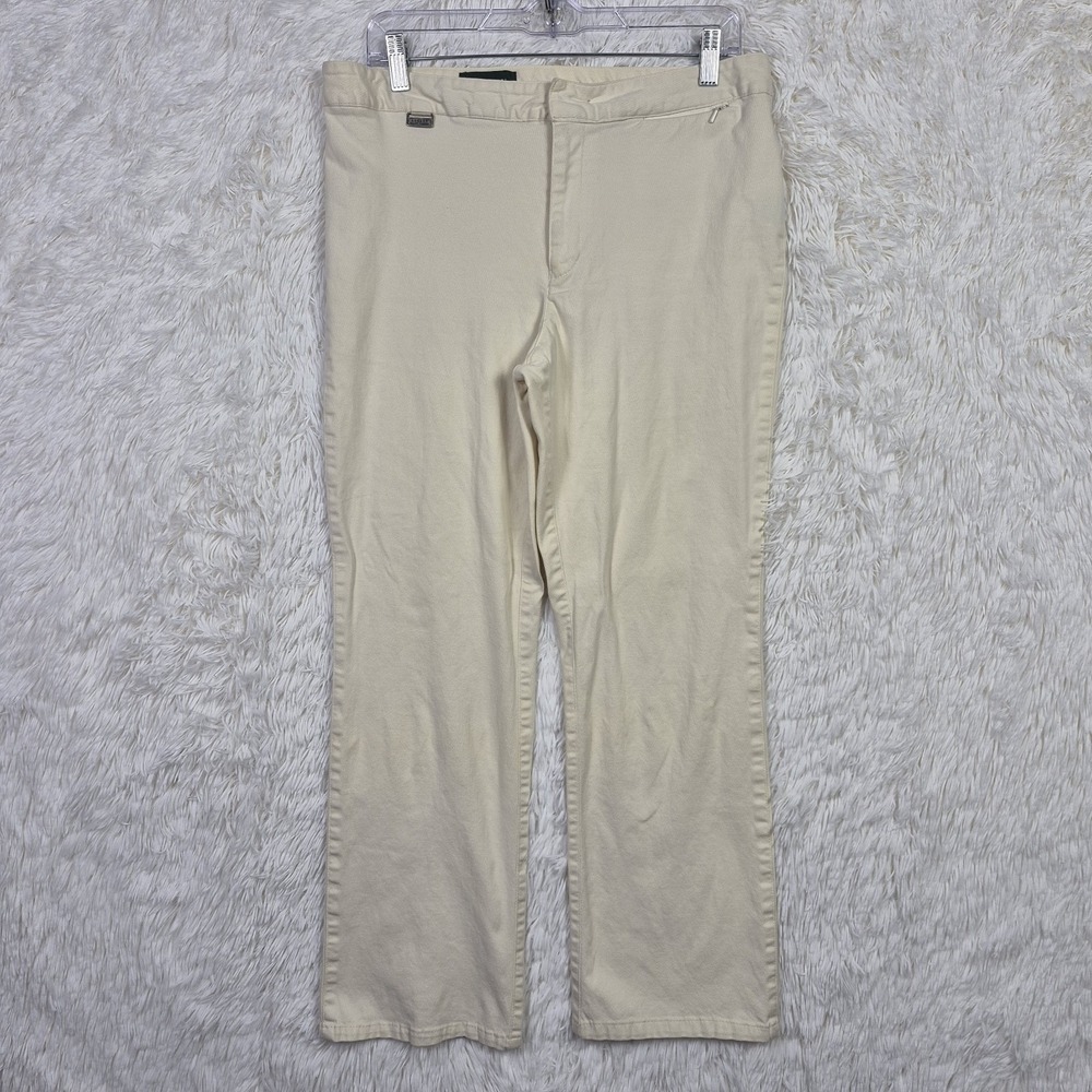 Lauren Ralph Lauren Womens Cream Straight Leg Twill Pants Size 8 Off White